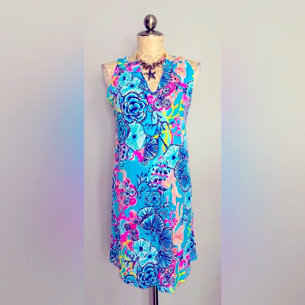 Lily Pulitzer 100% Cotton Shift Dress Size Small.   #47